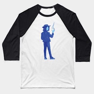 God w/ Gun (Blue) Baseball T-Shirt